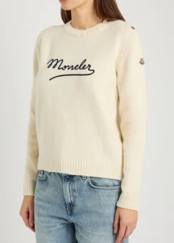 Logo-embroidered cotton-blend jumper