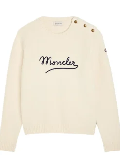Logo-embroidered cotton-blend jumper