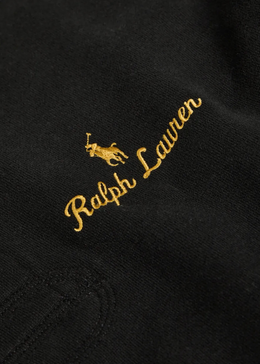 Logo-embroidered cotton-blend polo sweatshirt