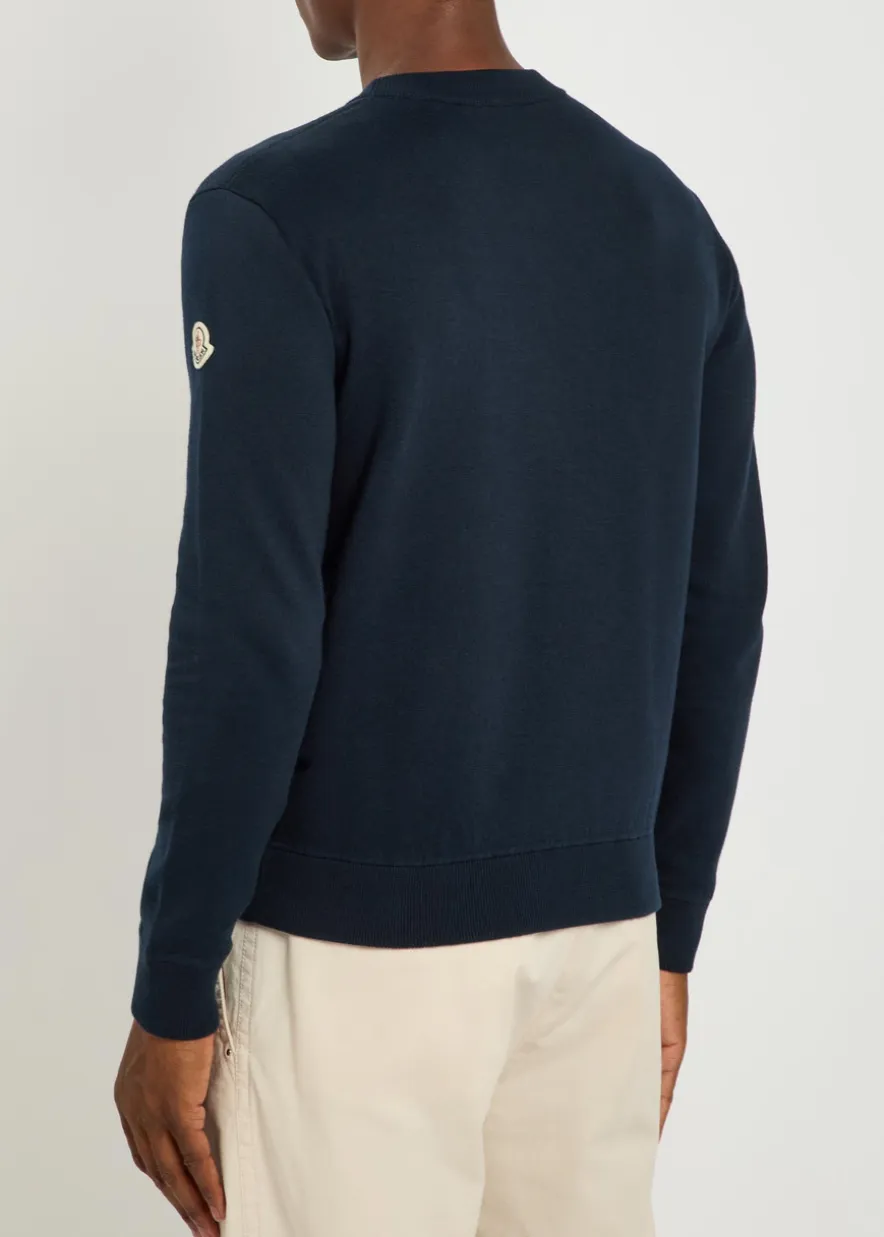 Logo-embroidered cotton-blend jumper