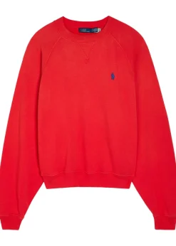 Logo-embroidered cotton-blend sweatshirt