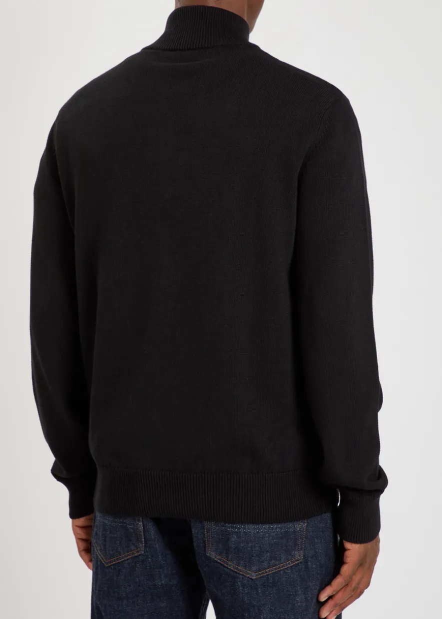 Logo-embroidered cotton-knit jumper