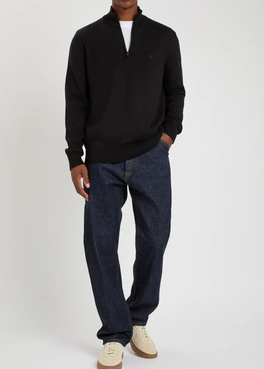 Logo-embroidered cotton-knit jumper