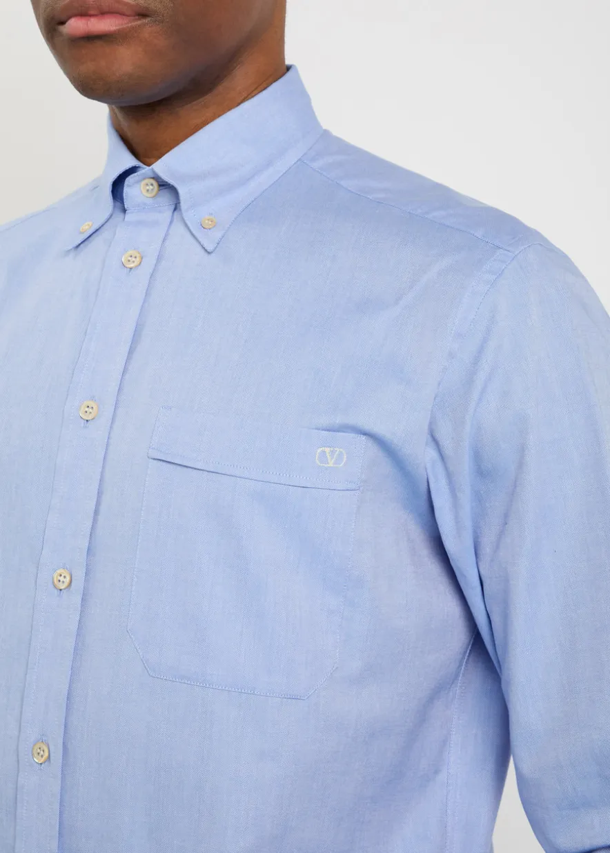 Logo-embroidered cotton Oxford shirt
