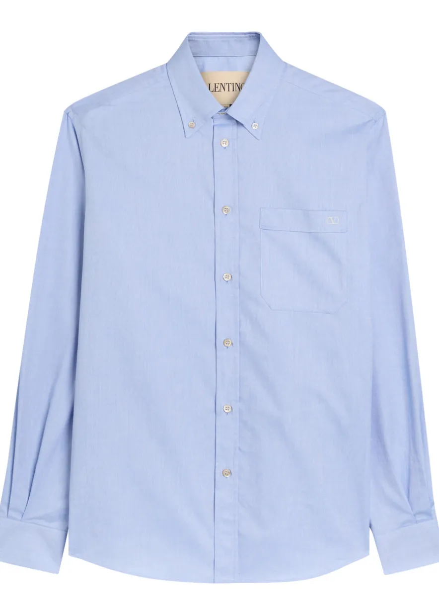 Logo-embroidered cotton Oxford shirt