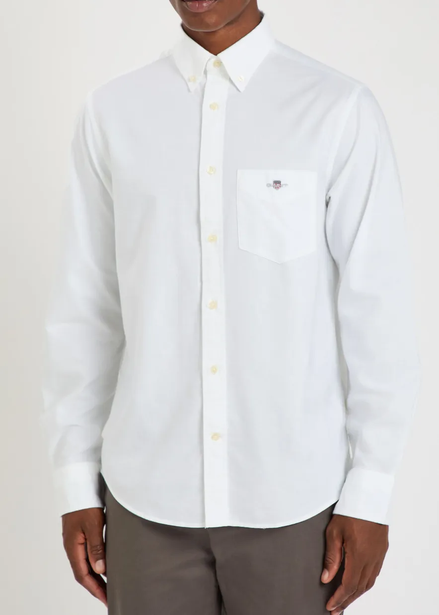 Logo-embroidered cotton Oxford shirt