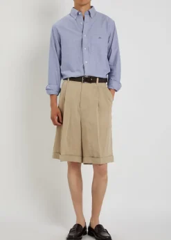 Logo-embroidered cotton Oxford shirt
