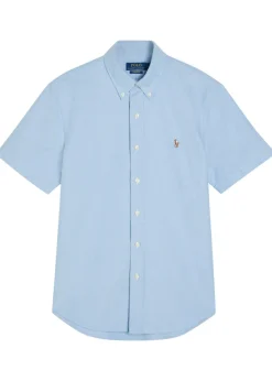 Logo-embroidered cotton shirt