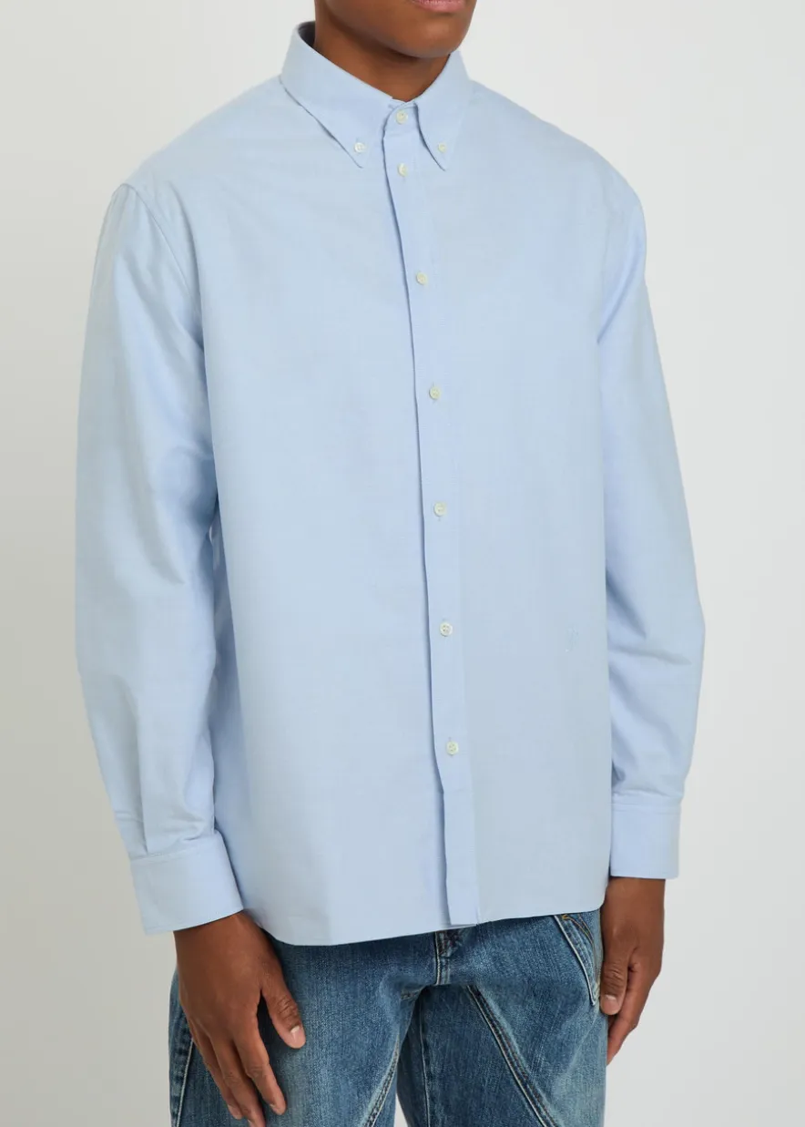 Logo-embroidered cotton shirt