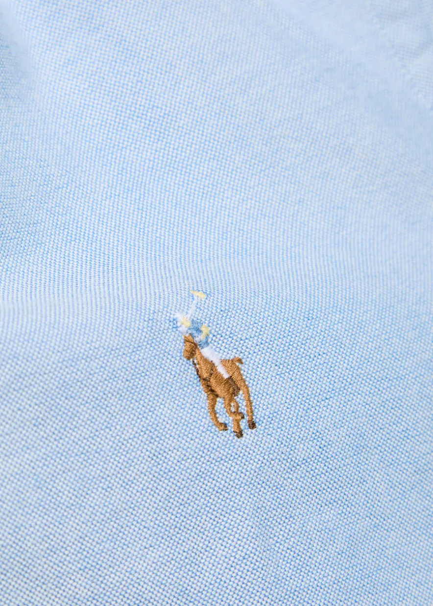 Logo-embroidered cotton shirt