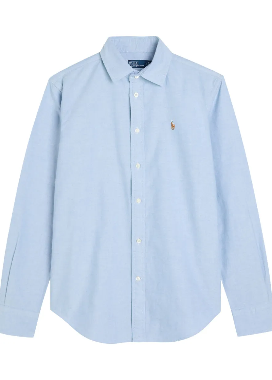 Logo-embroidered cotton shirt