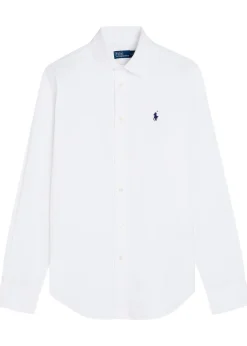 Logo-embroidered cotton shirt