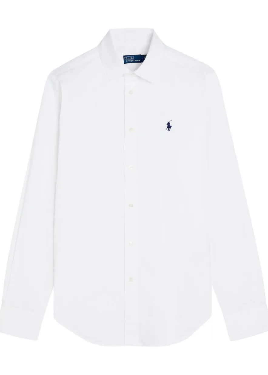 Logo-embroidered cotton shirt