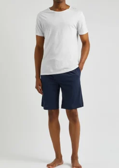 Logo-embroidered cotton shorts