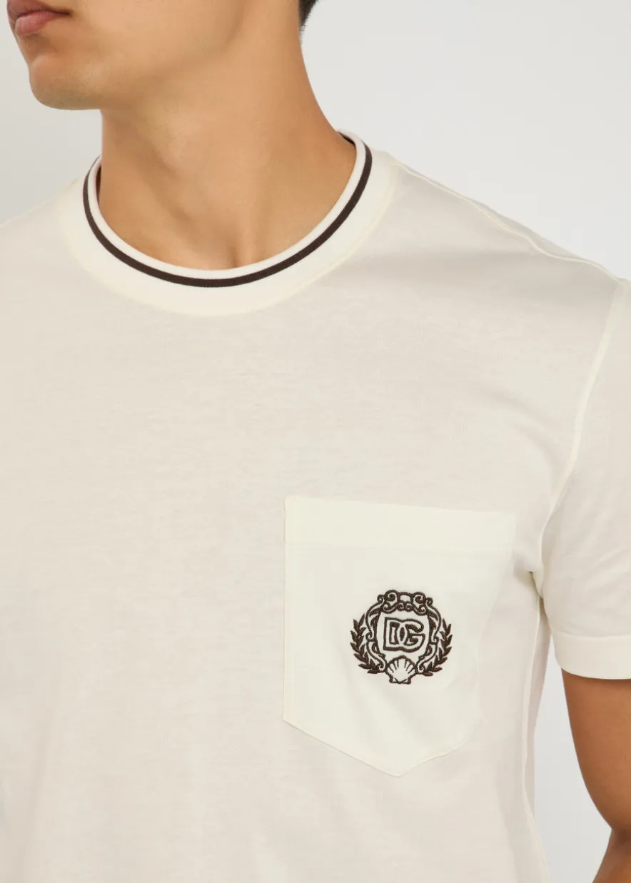 Logo-embroidered cotton T-shirt