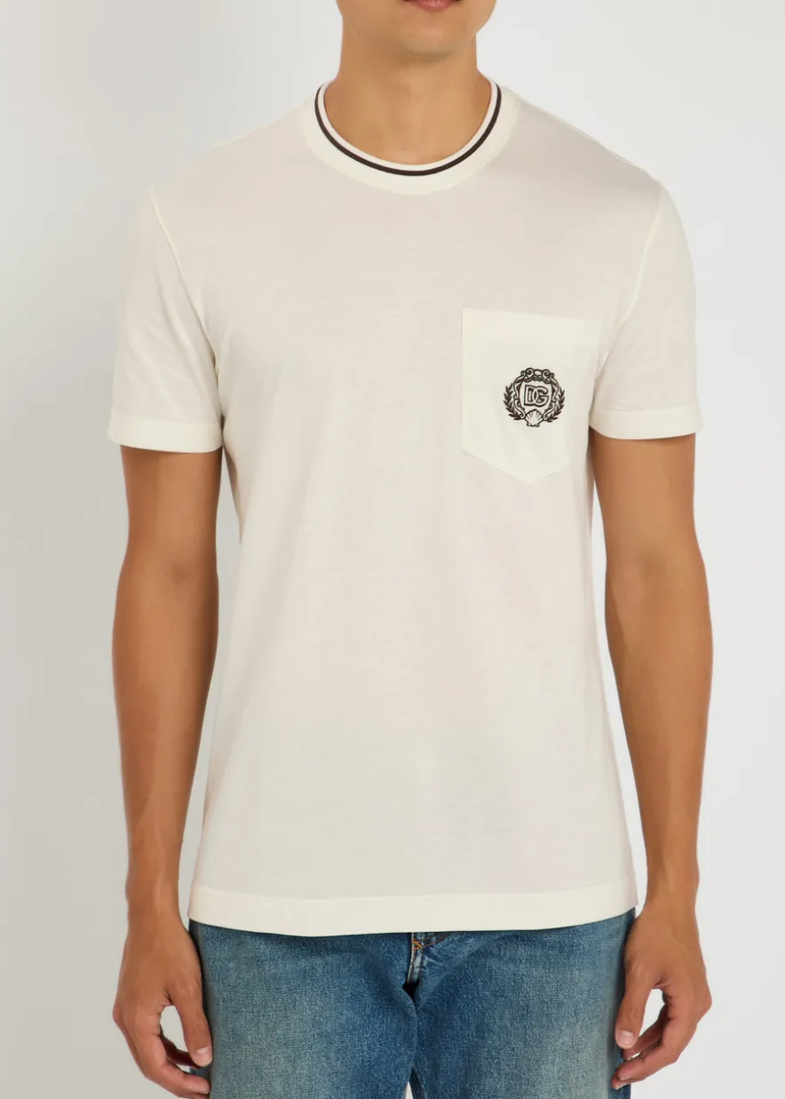 Logo-embroidered cotton T-shirt