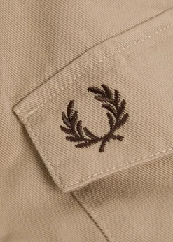 Logo-embroidered cotton-twill overshirt
