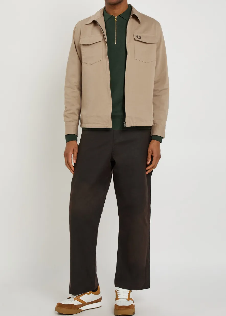 Logo-embroidered cotton-twill overshirt