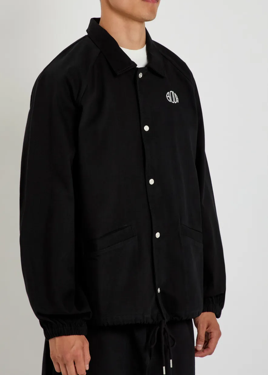 Logo-embroidered cotton-twill track jacket