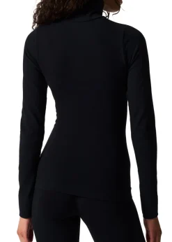 Logo-embroidered high-neck thermal top