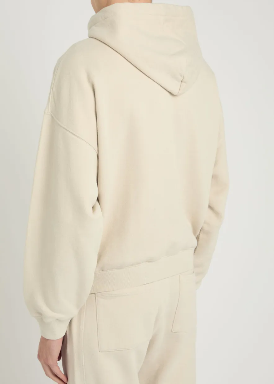 Logo-embroidered hooded cotton-blend sweatshirt