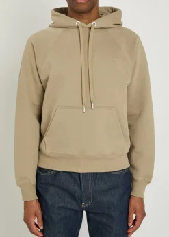 Logo-embroidered hooded cotton sweatshirt