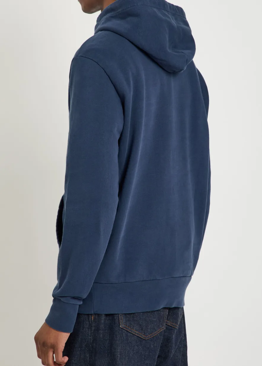Logo-embroidered hooded cotton sweatshirt