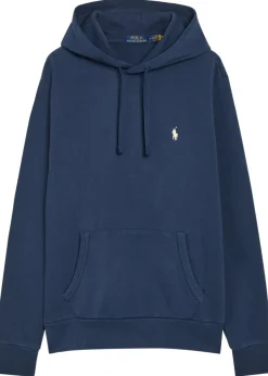 Logo-embroidered hooded cotton sweatshirt