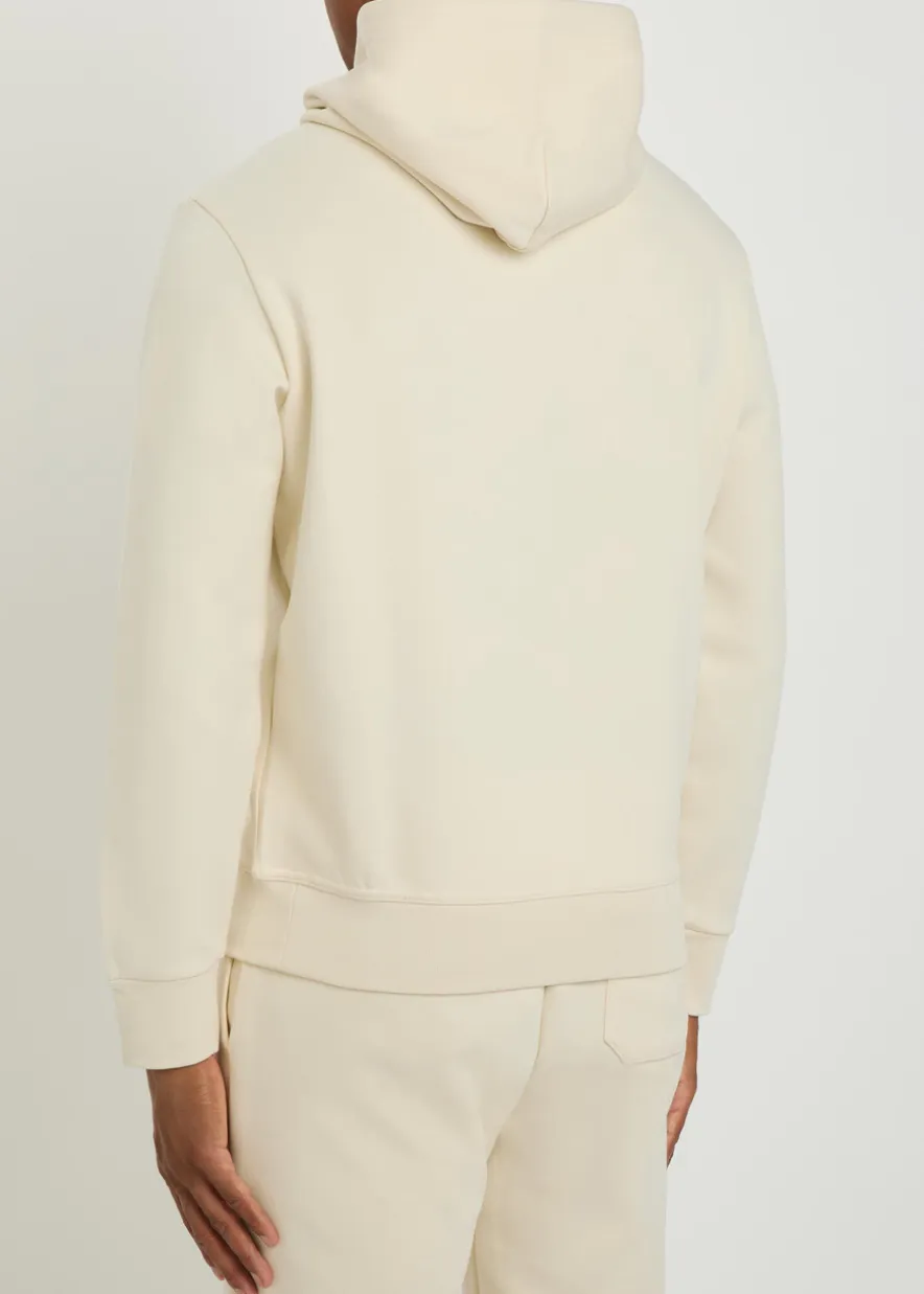 Logo-embroidered hooded cotton-blend sweatshirt