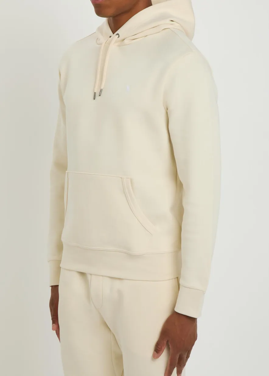 Logo-embroidered hooded cotton-blend sweatshirt
