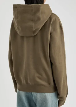 Logo-embroidered hooded cotton sweatshirt