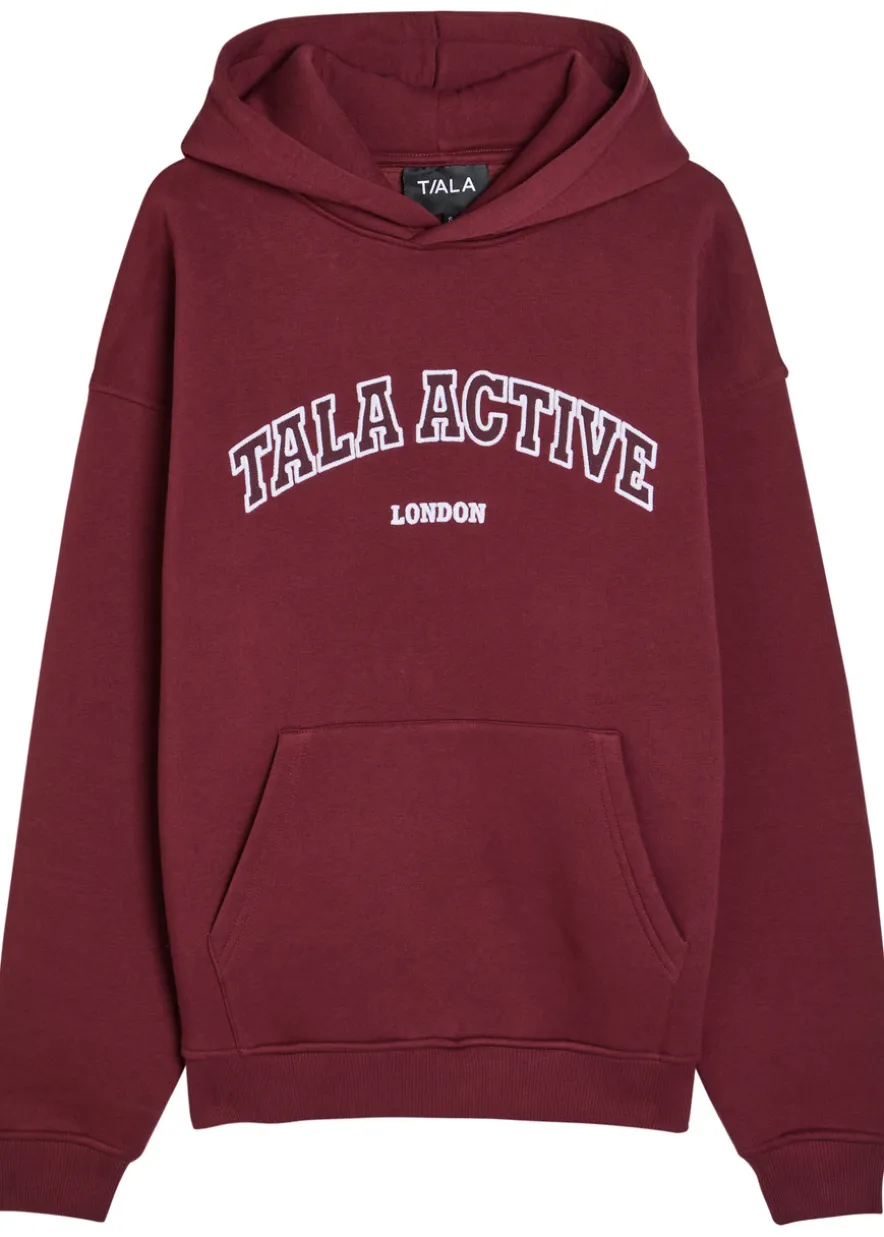 Logo-embroidered hooded cotton-blend sweatshirt