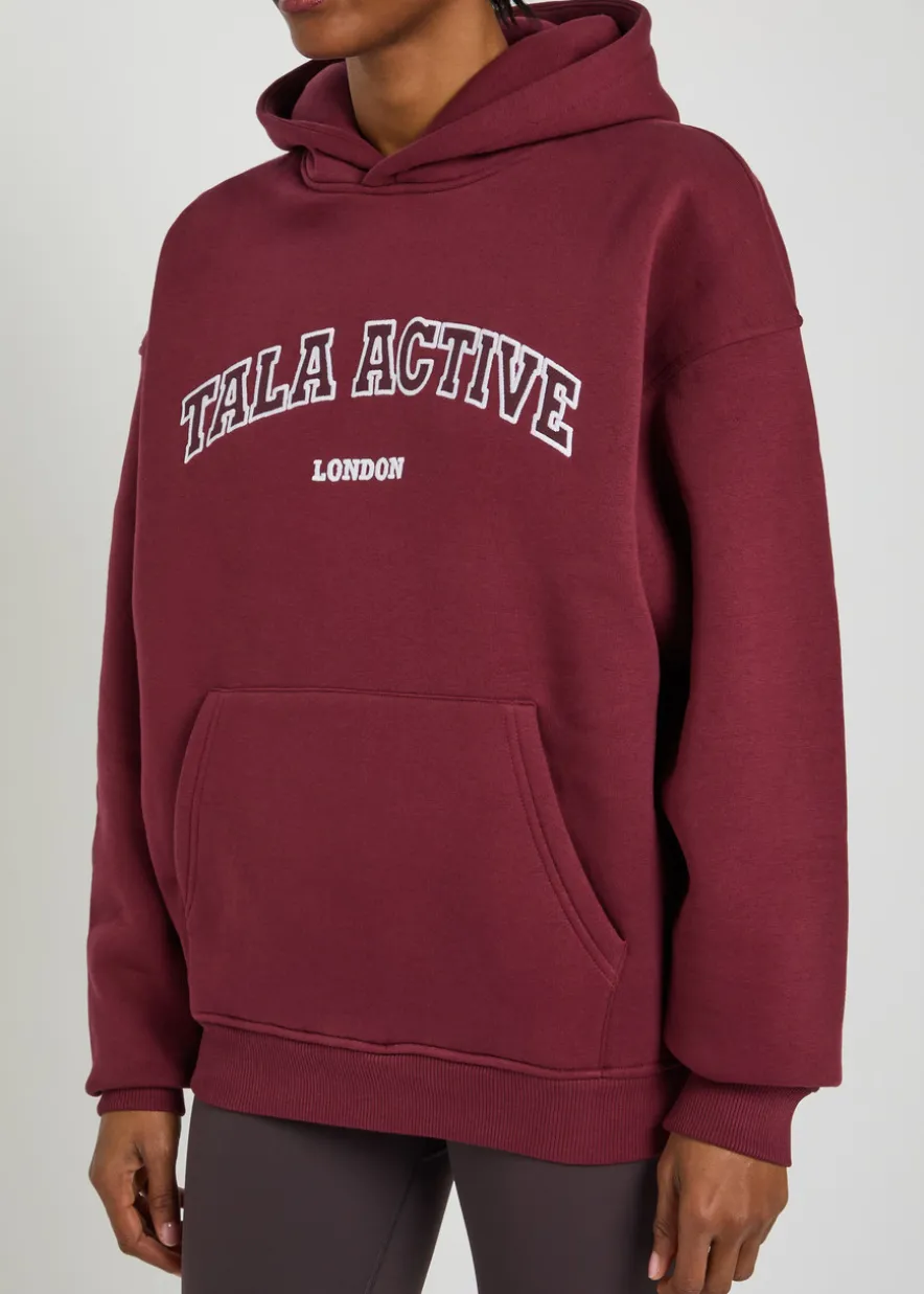 Logo-embroidered hooded cotton-blend sweatshirt
