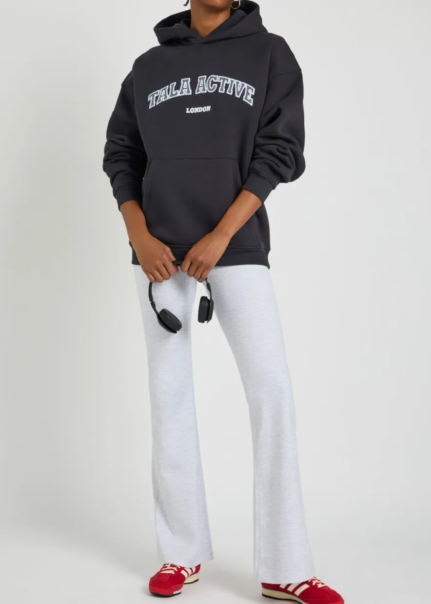 Logo-embroidered hooded cotton-blend sweatshirt
