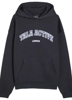 Logo-embroidered hooded cotton-blend sweatshirt