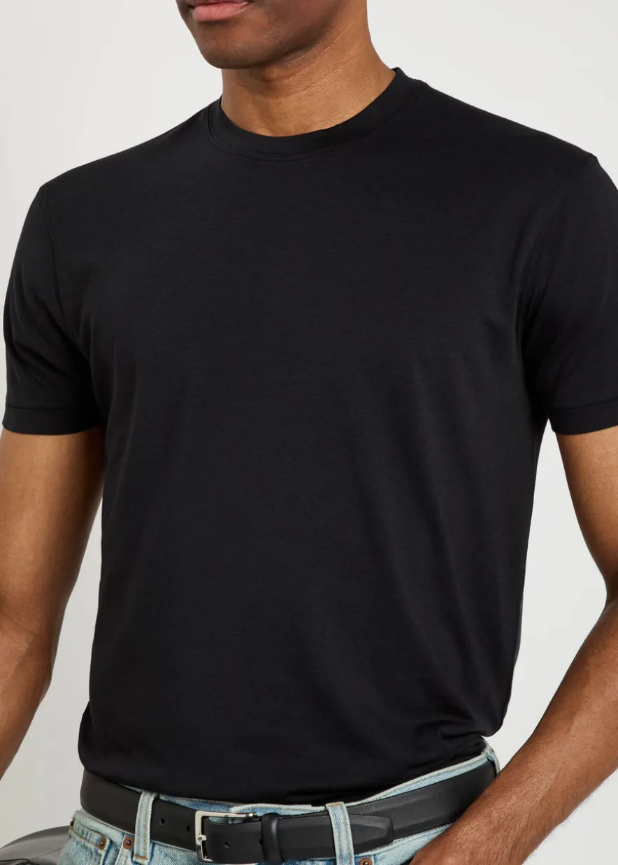 Logo-embroidered jersey T-shirt