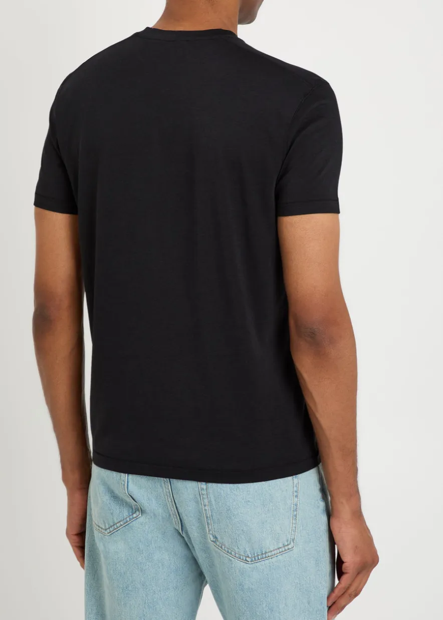 Logo-embroidered jersey T-shirt