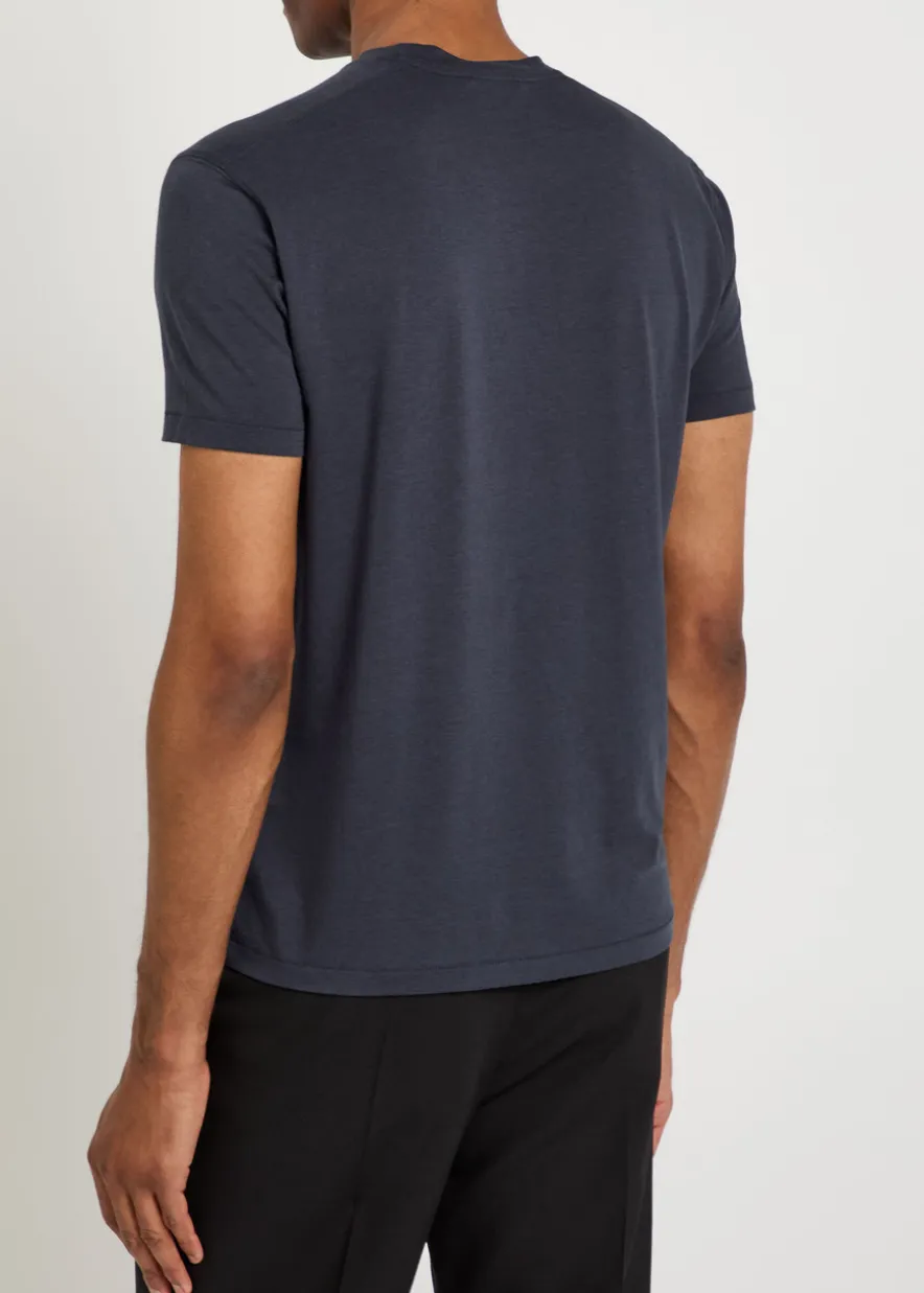 Logo-embroidered jersey T-shirt