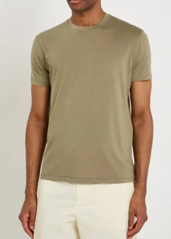 Logo-embroidered jersey T-shirt