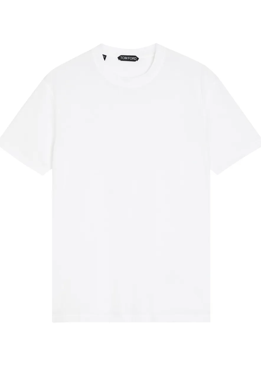 Logo-embroidered jersey T-shirt