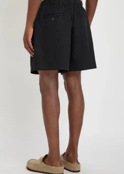 Logo-embroidered linen swim shorts