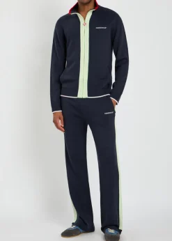 Logo-embroidered merino wool track trousers