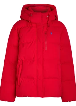 Logo-embroidered padded shell jacket