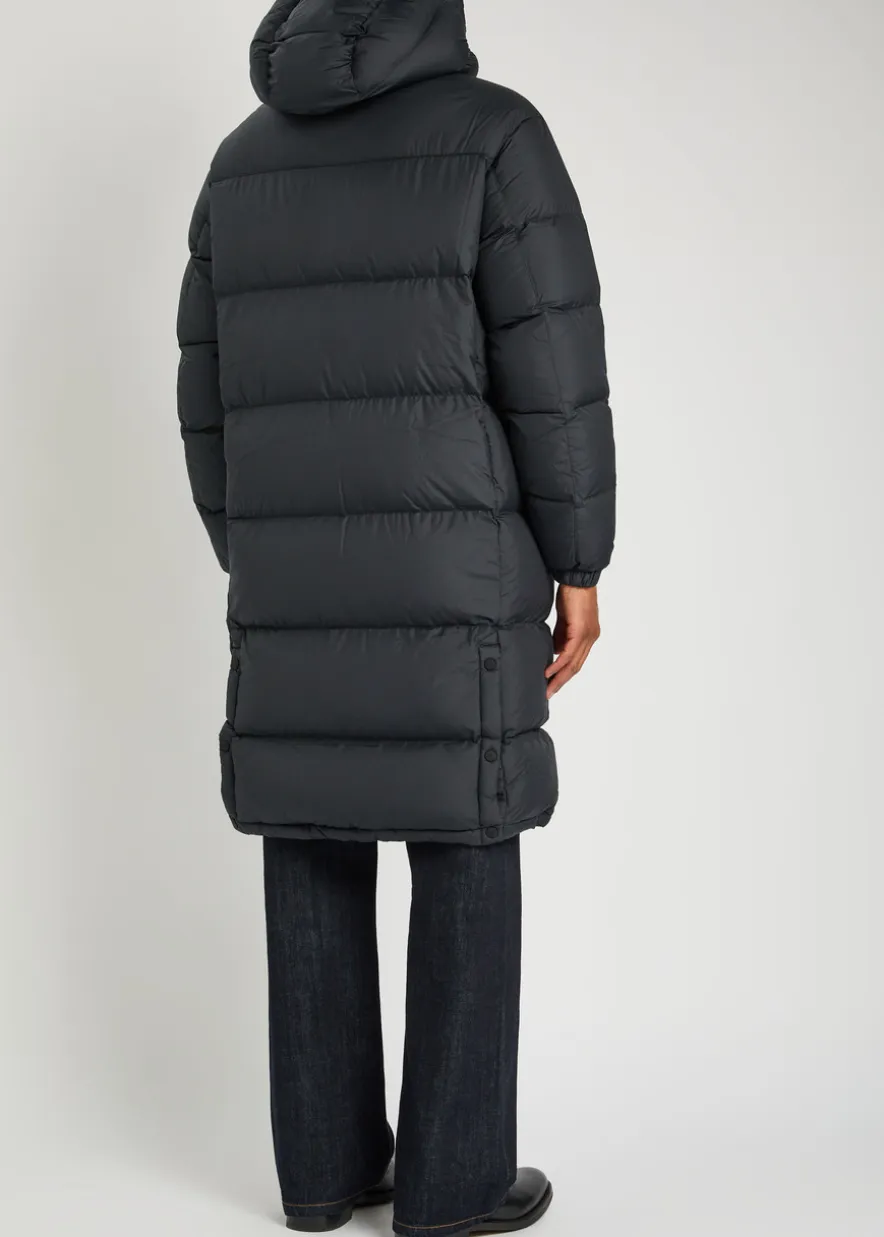 Logo-embroidered padded shell coat
