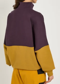 Logo-embroidered panelled cotton sweatshirt