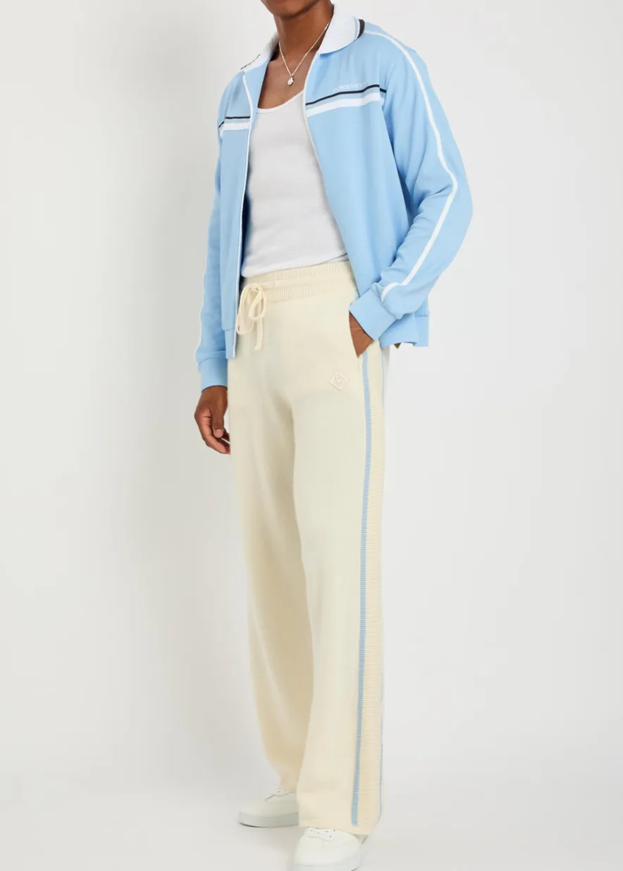 Logo-embroidered panelled piqué woven track jacket