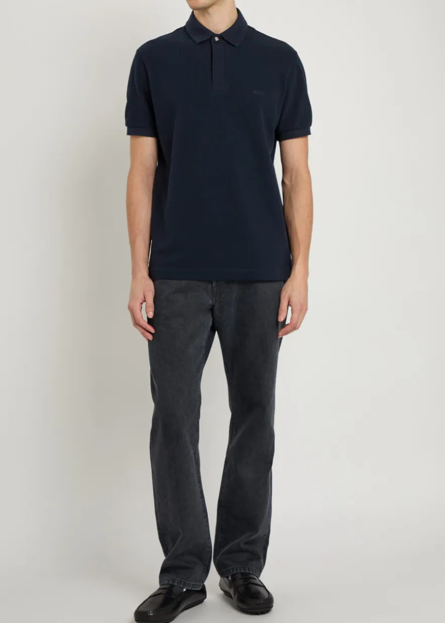 Logo-embroidered piqué cotton polo shirt
