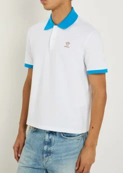 Logo-embroidered piqué cotton polo shirt