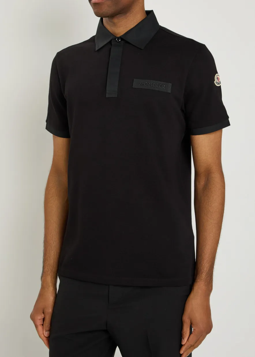 Logo-embroidered piqué cotton polo shirt