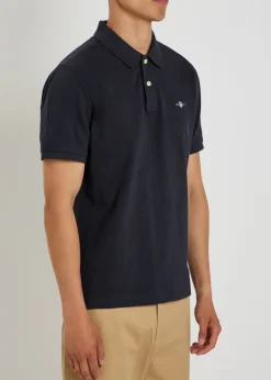 Logo-embroidered piqué cotton polo shirt